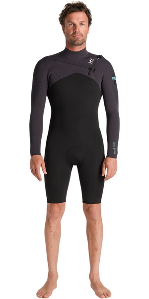 2026 C-Skins Mens NuWave Session 3/2mm Chest Zip Springsuit Wetsuit C-NSE32SPM - Black / Meteor X / Petrol
